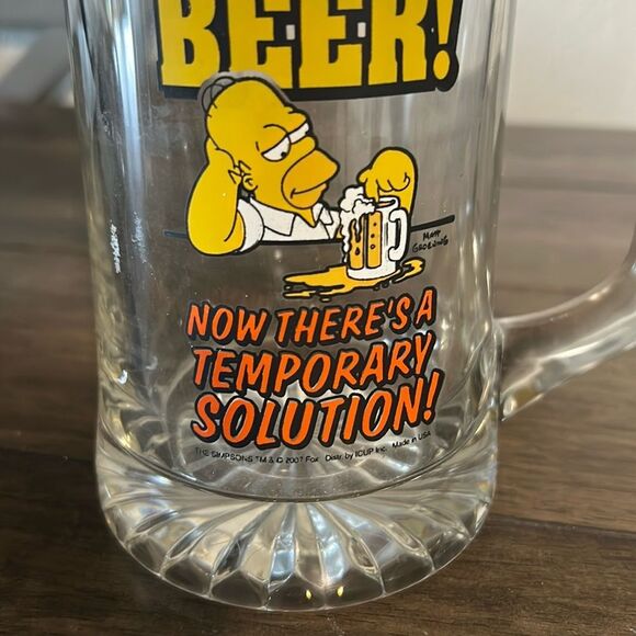 Vintage Homer Simpson Beer Mug | The Simpsons Quote Glass - Picture 3 of 6